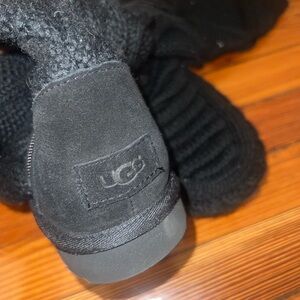 UGG Black Knit Suede Boots
